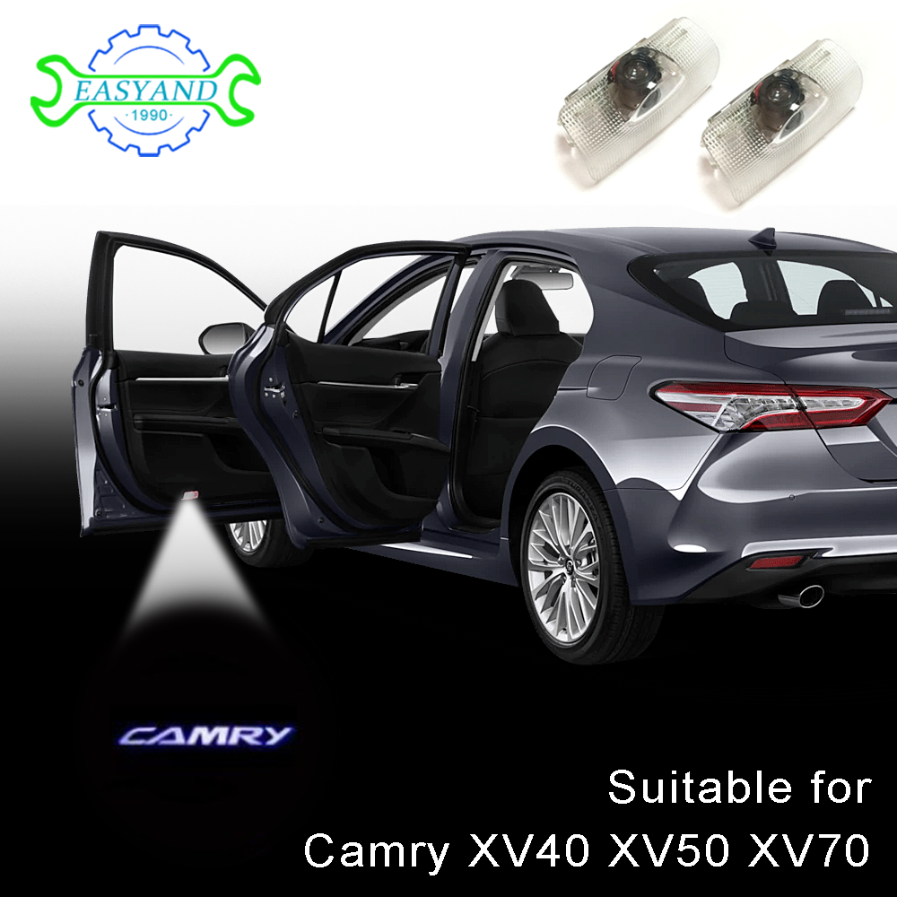 ไฟโปรเจคเตอร์ LED โลโก้ Welcome Light สําหรับ Toyota Camry XV40 XV50 XV70 2 ชิ้น