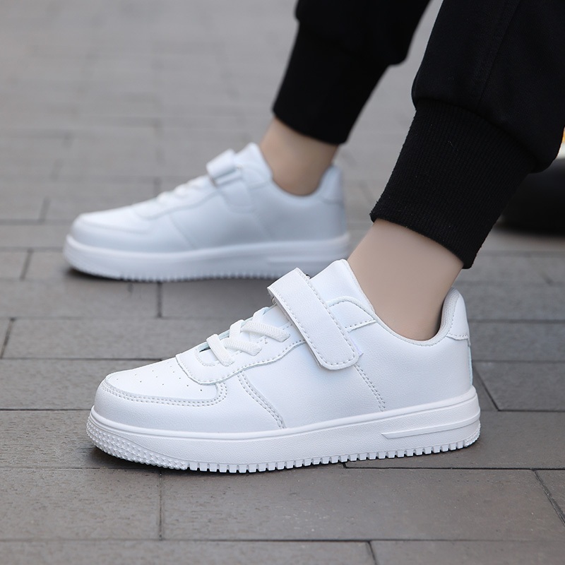 Childrens School White Leather Sport Teen Shoes Boy Sneakers