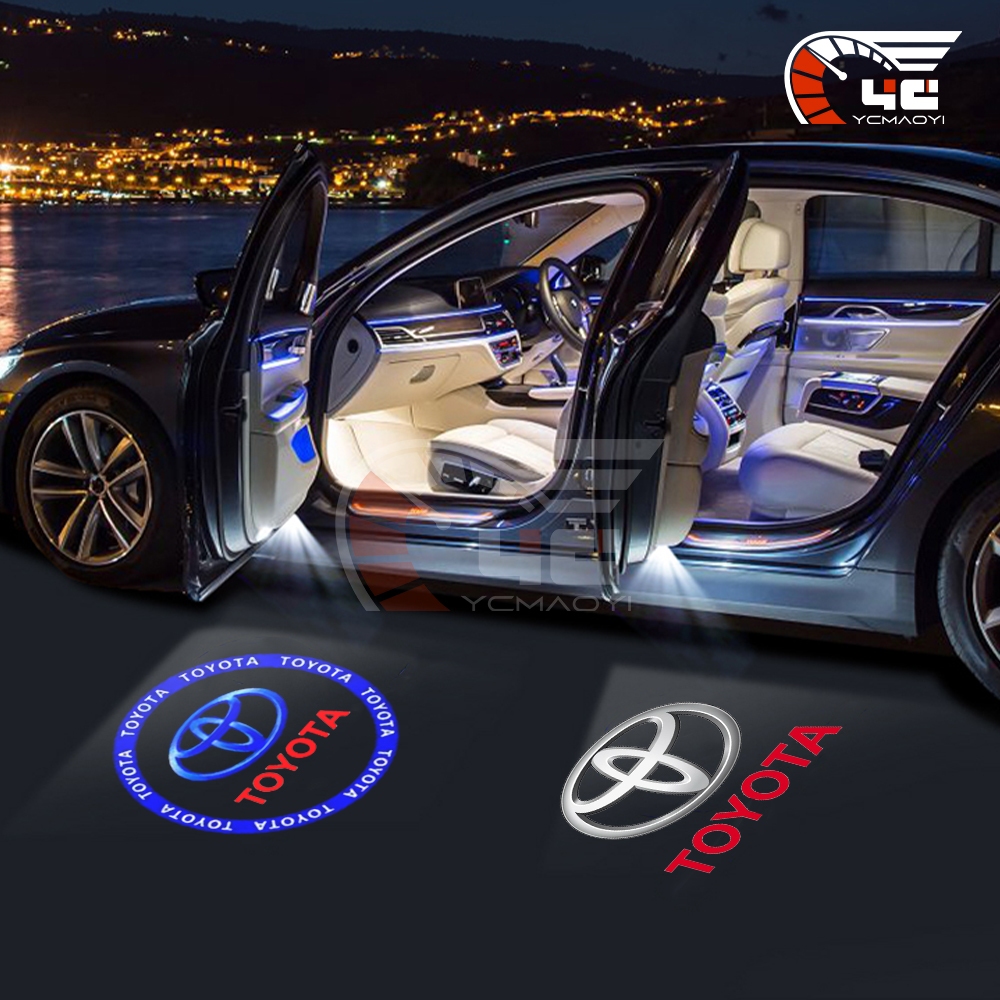 2/4 ชิ้น Led รถประตูยินดีต้อนรับโลโก้โคมไฟโปรเจคเตอร์สําหรับ Toyota Camry Alphard Harrier Wish Vios Altis Avanza Innova Hilux Corolla อุปกรณ์เสริม