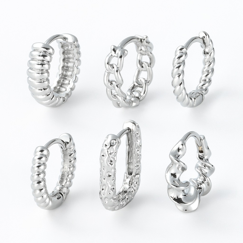 ต่างหูห่วงเกลียว สเตนเลส 316L ขนาดเล็ก 1 ชิ้น