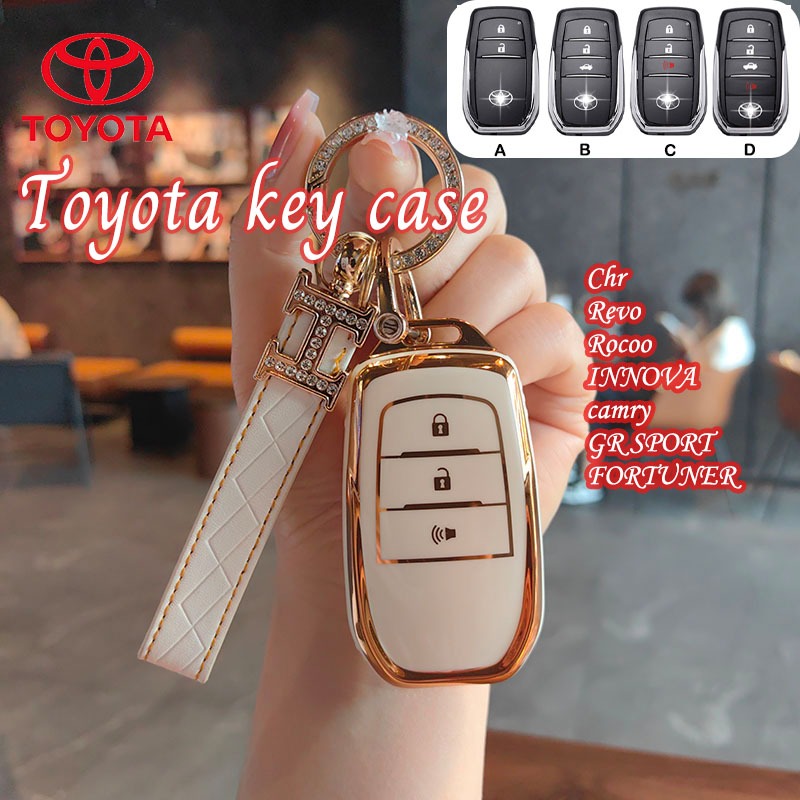 Toyota 2/3/4 ปุ่ม Harrier/CHR/Revo/Rcoo/FORTUNER/INNOVA/GR SPORT เคสกุญแจ toyota พวงกุญแจ