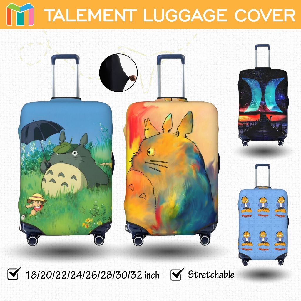 ผ้าคลุมกระเป๋าเดินทาง ลายการ์ตูนโตโตโร่ ยืดหยุ่น ป้องกันรอยขีดข่วน Totoro Luggage Cover 18 20 22 24 26 28 30 32 นิ้ว