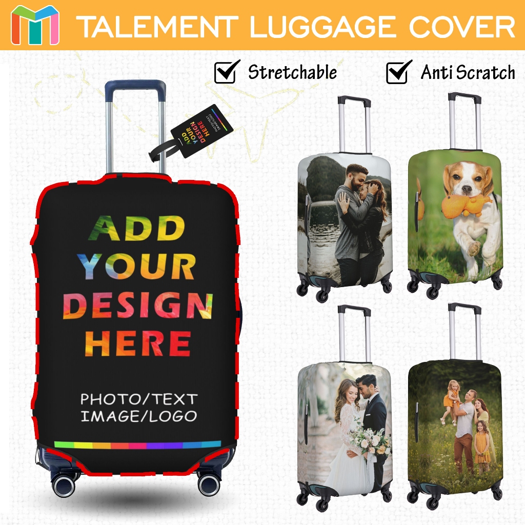 การปรับแต่ง ผ้าคลุมกระเป๋าเดินทาง แบบยืดหยุ่น ป้องกันรอยขีดข่วน Customized Luggage Cover 18 20 22 24 26 28 30 32 นิ้ว