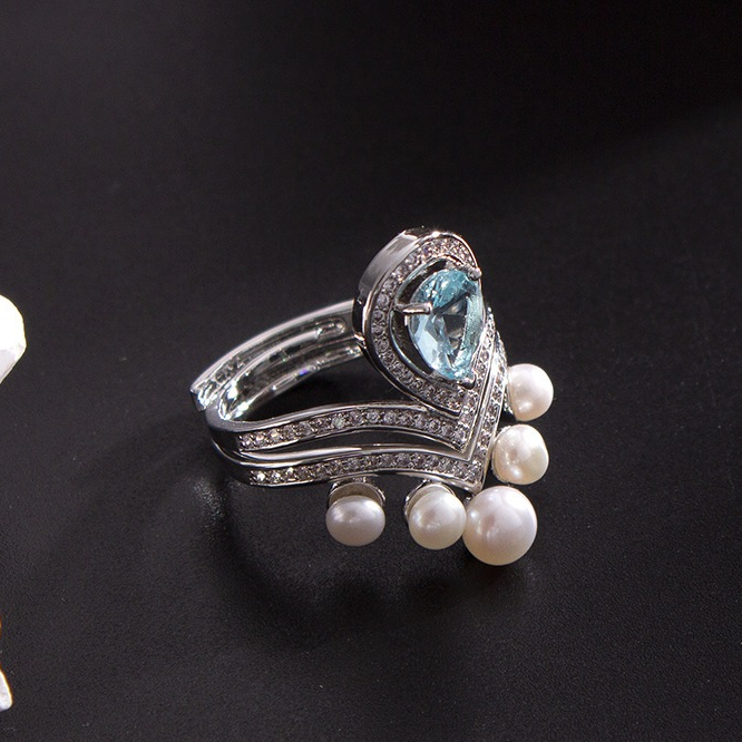 เครื่องประดับ สร้อยคอ จี้แหวนมุกน้ําจืดธรรมชาติ หรูหรา สําหรับผู้หญิง - รูปที่ 2