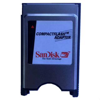 การ์ด Sandisk CF เป็นการ์ดอะแดปเตอร์ PCMCIA