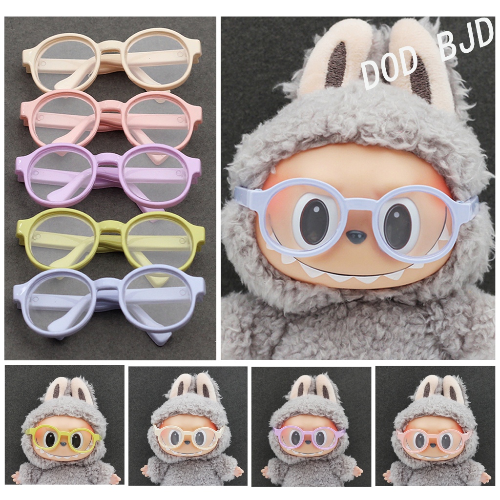 Labubu แว่นตายาว 6.5 ซม., สําหรับ 17 ซม. Labubu Macaron Labubu V2 &carebears และ 1/3 ตุ๊กตา BJD