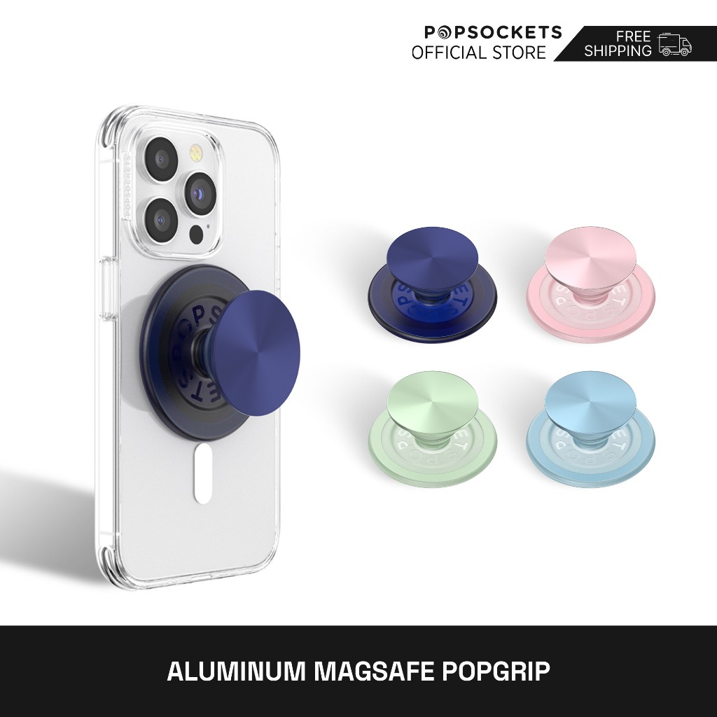 Popsockets อลูมิเนียม PopGrip สําหรับ MagSafe | ที่จับโทรศัพท์มือถือ แบบพรีเมี่ยม | ที่ยึด iPhone MagSafe ที่ดีที่สุด และคล้ายกับแหวนยึด iPhone | ขาตั้ง iPhone บนโต๊ะ และ MagSafe สําหรับติดรถยนต์