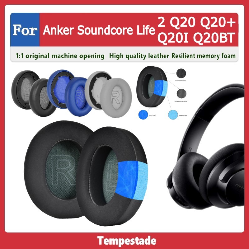 แผ่นโฟมครอบหูฟัง แบบเปลี่ยน สําหรับ Anker Soundcore Life 2 Q20 Q20+Q20I Q20BT