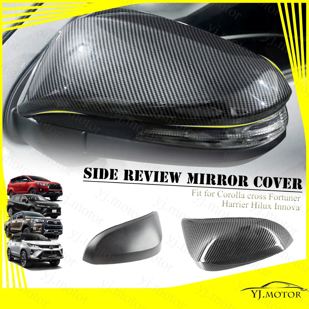 ฝาครอบกระจกมองข้าง คาร์บอนไฟเบอร์ สําหรับ Toyota Hilux Innova Fortuner Corolla Cross Harrier