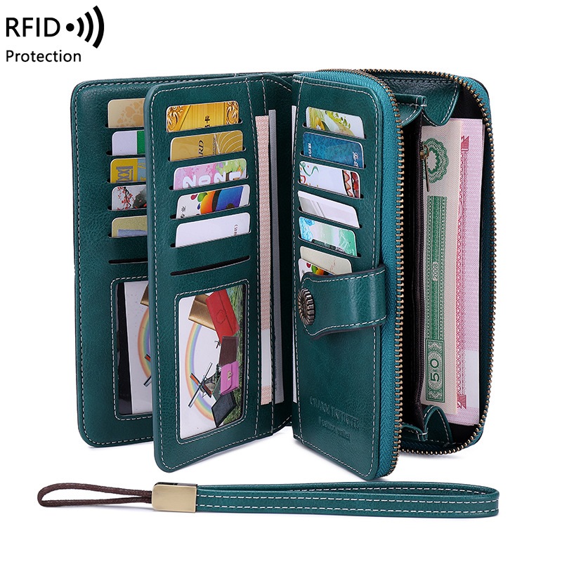 Rfid ป้องกันล้างอํานาจแม่เหล็กหลายบัตรกระเป๋าสตางค์สําหรับผู้หญิง2025ใหม่กระเป๋าสตางค์ยาวกระเป๋าบัตร ทั้งหมด-ใน-หนึ่ง กระเป๋ากระเป๋าสตางค์กระเป๋ามือถือ จีดีเอสเอส