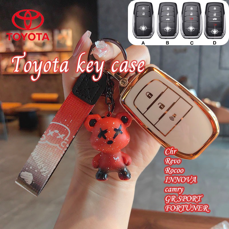 ฝาครอบกุญแจtoyota toyota CHR/Revo/Rcoo/Harrier/INNOVA/hilux/GR SPORT เคสกุญแจ พวงกุญแจโตโยต้า