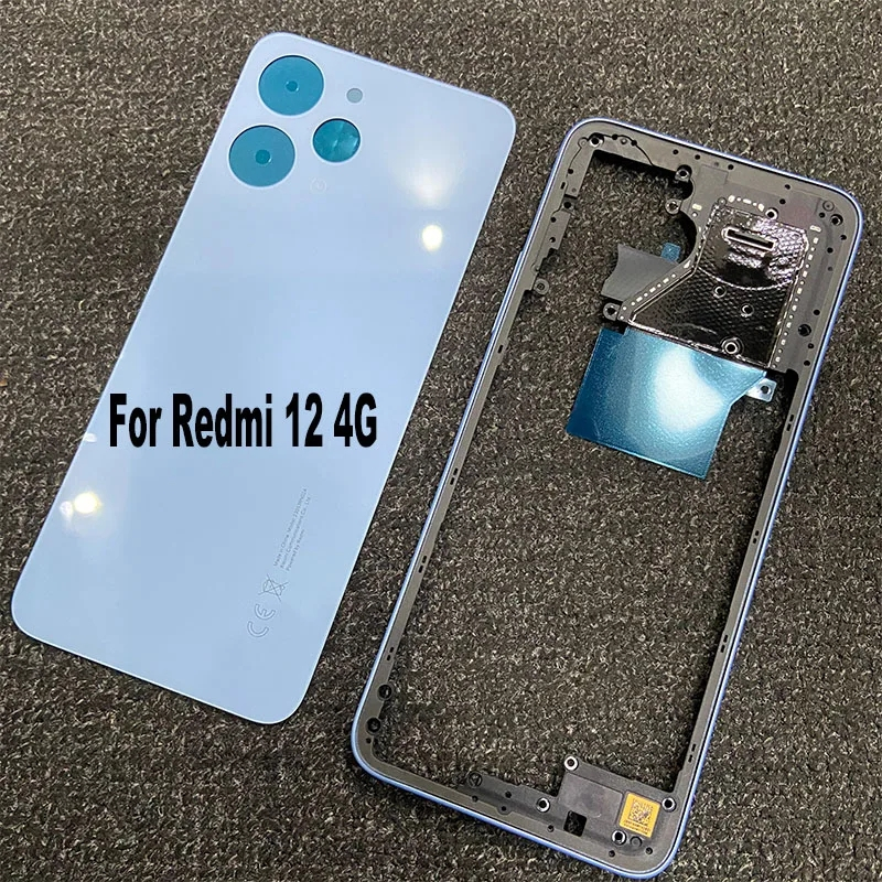เคสแบตเตอรี่ ด้านหลัง กรอบกลาง กรอบ Lcd ด้านหน้า สําหรับ Xiaomi Redmi 12 4G Bezel 23053RN02A 23053RN02Y