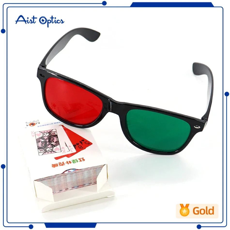 ไพ่โป๊กเกอร์ สีแดง สีเขียว ป้องกันการปราบปราม วิสัยทัศน์เอมบลิโอเปีย สตราบิสมัส เทรนเนอร์ เครื่องมือเทรนนิ่ง 1 ชุด