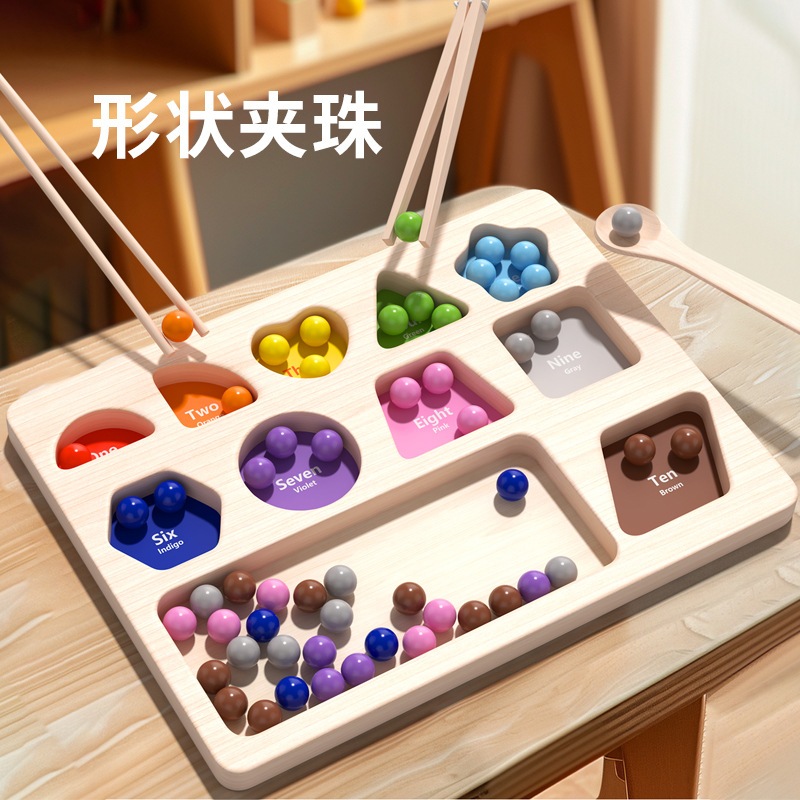 ของเล่นไม้มอนเตสซอรี่ แยกประเภททักษะยนต์ จับคู่สี - รูปที่ 4