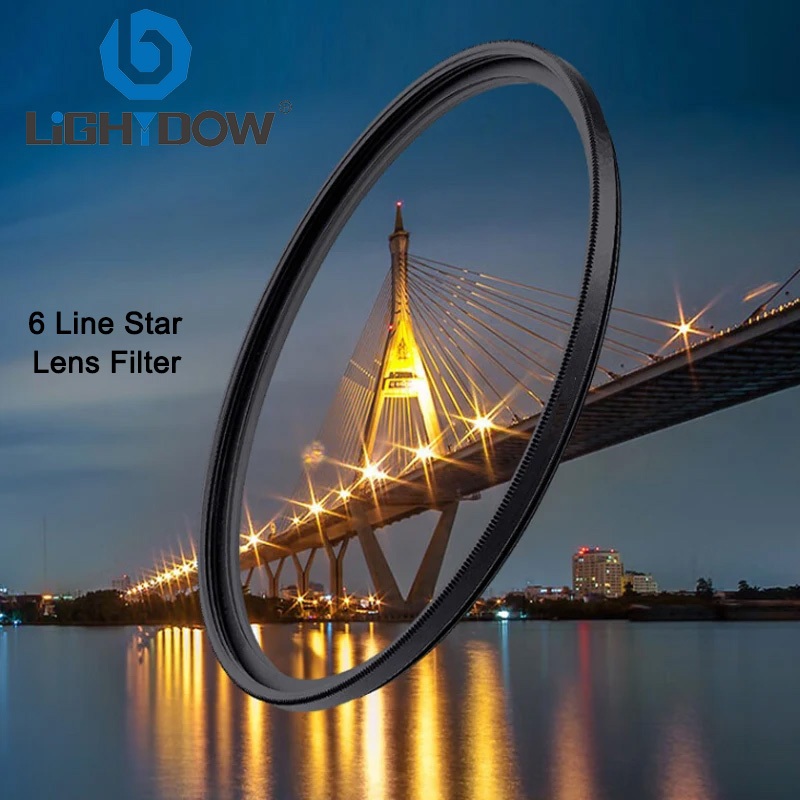 Lightdow 6 Line Star เลนส ์ กรองสําหรับเลนส ์ กล ้ อง 49/52/55/58/62/67/72/77mm