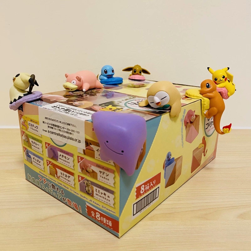 โมเดลฟิกเกอร์ Pikachu Ditto Rowlet Slowpoke Charmander Mimikyu Squirtle Eevee ของเล่นสําหรับเด็ก 8 ชิ้น ต่อชุด
