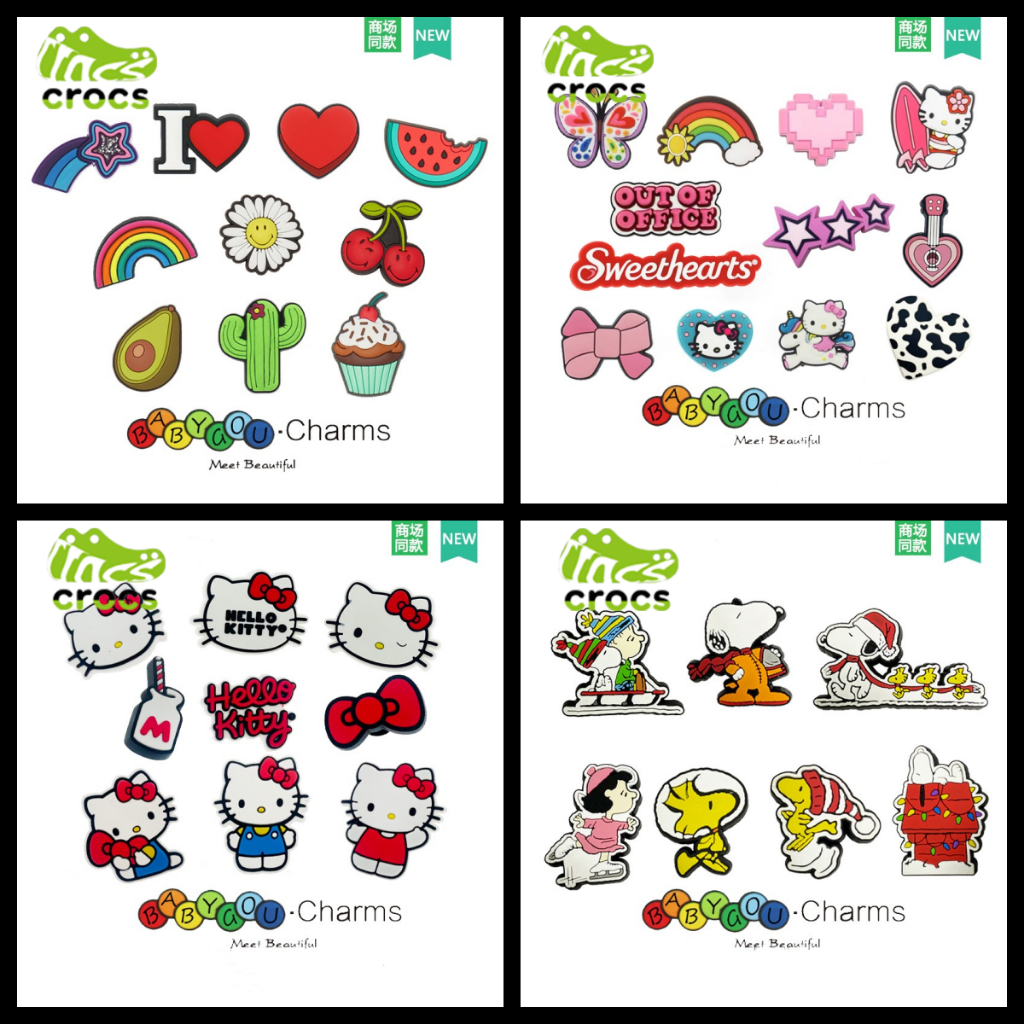jibbitz crocs charmsใหม่ อุปกรณ์เสริมหัวเข็มขัด รูปการ์ตูน Snoopy Mickey DIY สําหรับตกแต่งรองเท้า