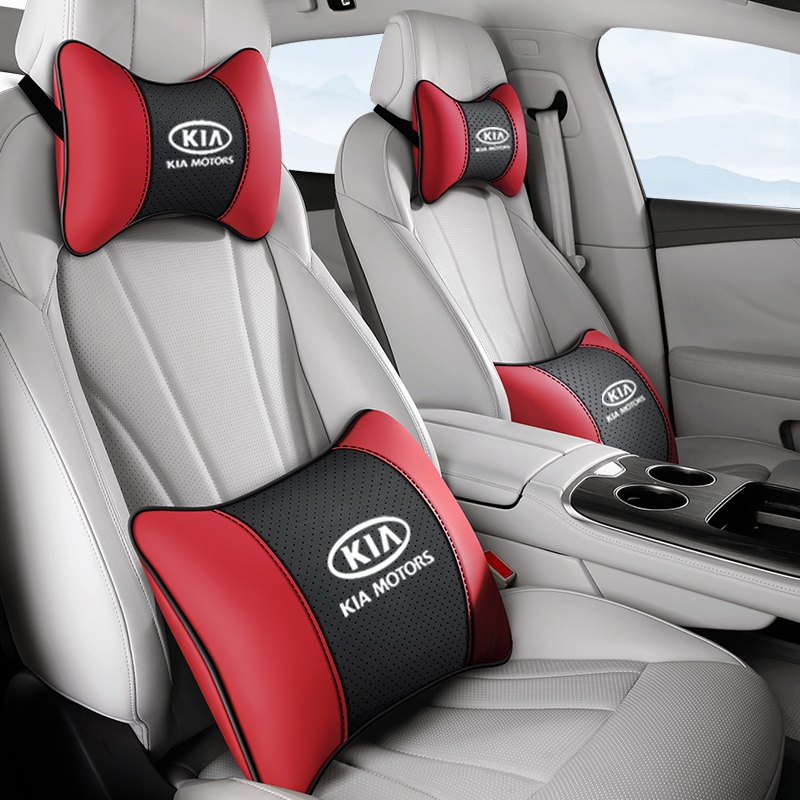 Breathable หนังรถหัวคอหมอนรถ Headrest คอสนับสนุนที่นั่งสําหรับ Kia Rio 2 3 4 X Line Kombi ซีดาน K2 K