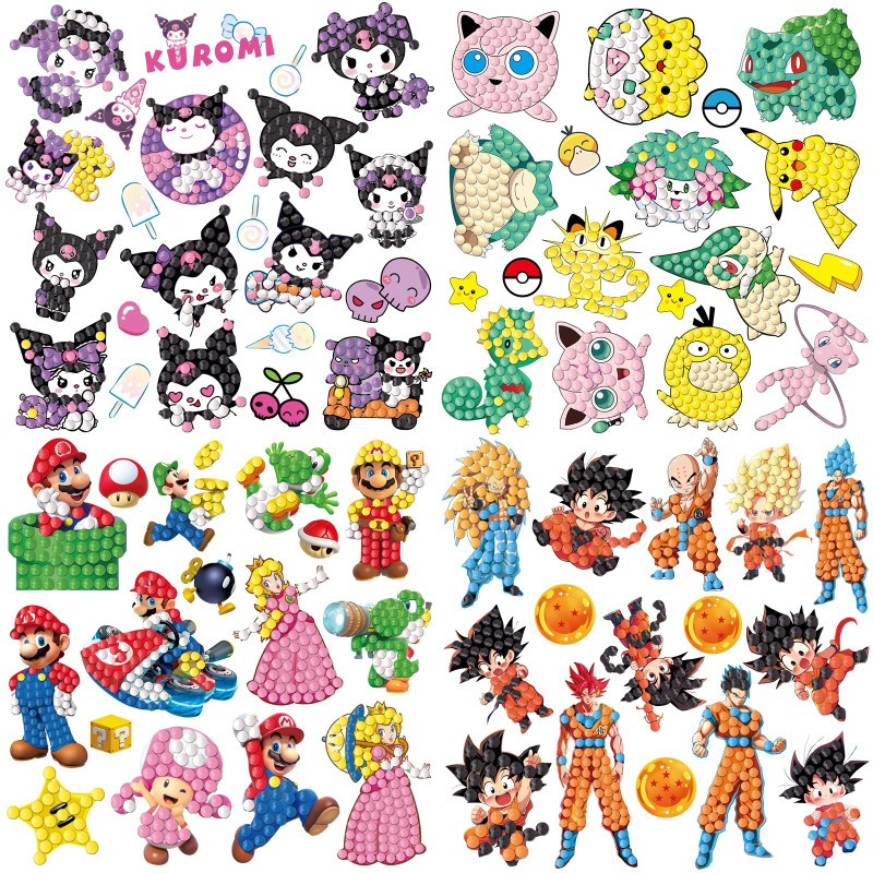 Diamond Painting sticker ใหม่ สติกเกอร์เพชร ลายการ์ตูนอนิเมะ แฮนด์เมด DIY สําหรับติดตกแต่งกระเป๋าเดินทาง แล็ปท็อป ของเล่นเพื่อการศึกษา