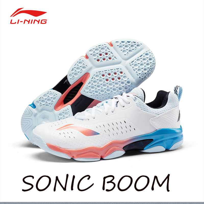 Li Ning SONIC BOOM Series รองเท้าแบดมินตัน ซับแรงกระแทก ใส่สบาย ระบายอากาศ สําหรับผู้ชาย และผู้หญิง 