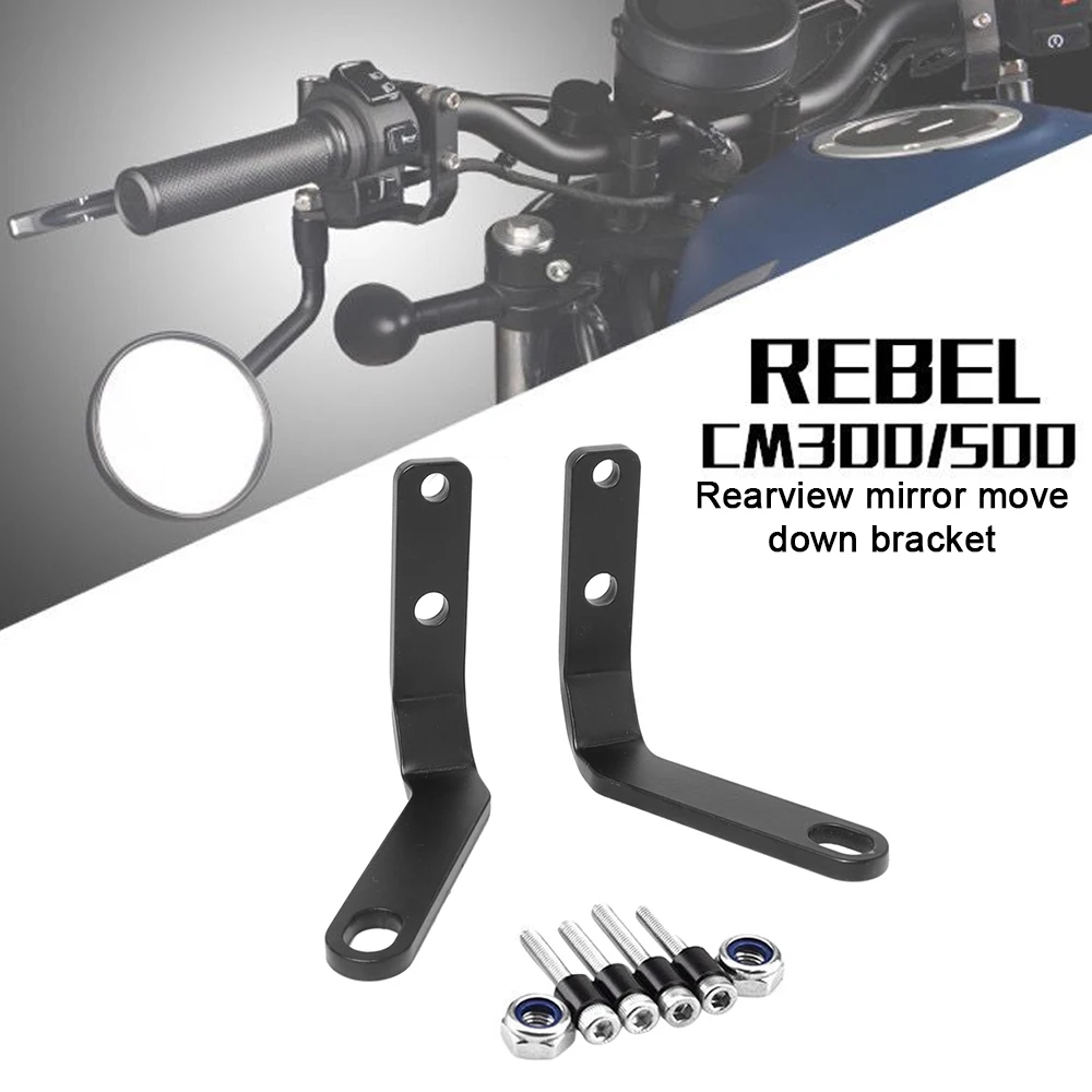 Rebel500 อุปกรณ์เมาท์ขาตั้งกระจกมองหลัง ติดแฮนด์มือจับรถมอเตอร์ไซค์ สําหรับ Honda Rebel CMX 500 300 250 CMX500 2017-2023
