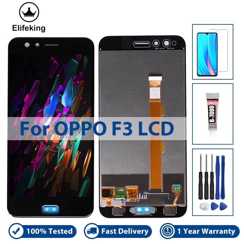 อะไหล่หน้าจอสัมผัส LCD 100% ไม่มีพิกเซลตาย สําหรับ Oppo F3 F5 F7 F9 F11