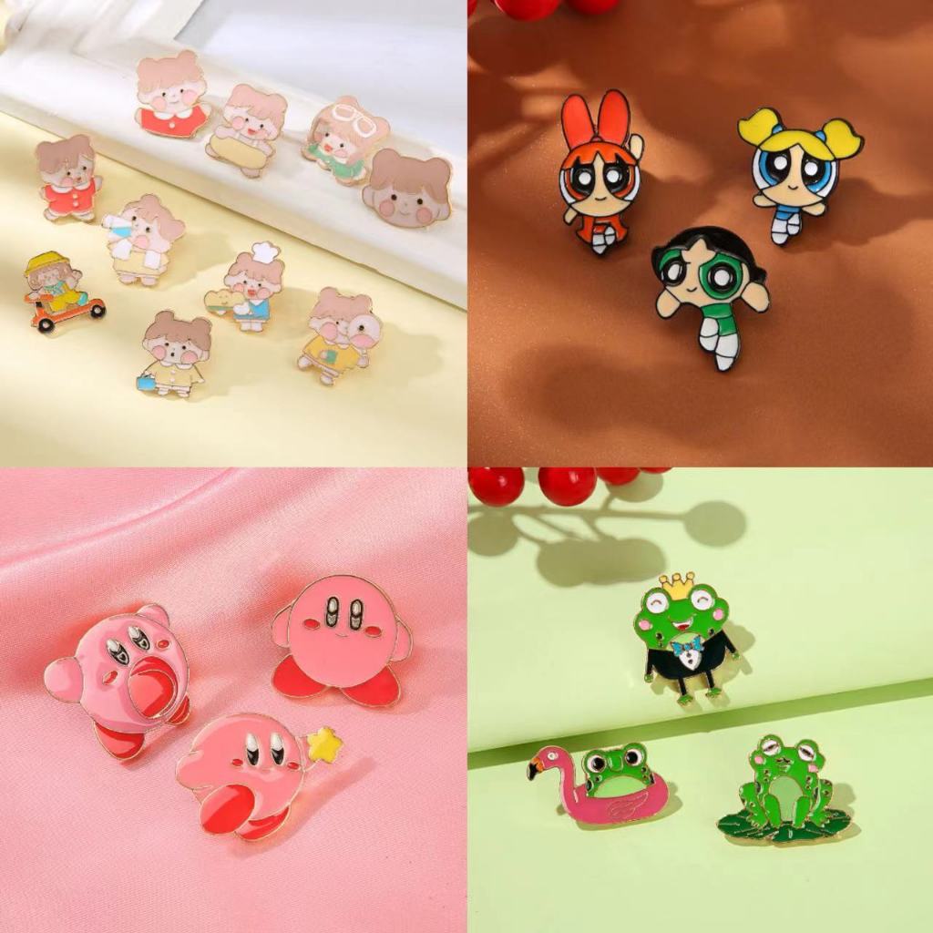 [มี 100 รูปแบบ] Star Kirby เข็มกลัดโลหะผสมหยดน้ํามันญี่ปุ่นน่ารักอะนิเมะการ์ตูนอุปกรณ์เสริม Badge Cool