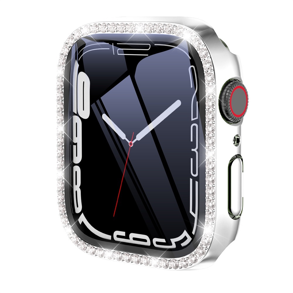 เคสนาฬิกาข้อมือ PC แบบแข็ง ป้องกันรอยขีดข่วน ประดับเพชร สําหรับ Apple Watch S9 8 7 6 5 4 iWatch 49 มม. 45 มม. 44 มม. 41 มม. 40 มม. - รูปที่ 5