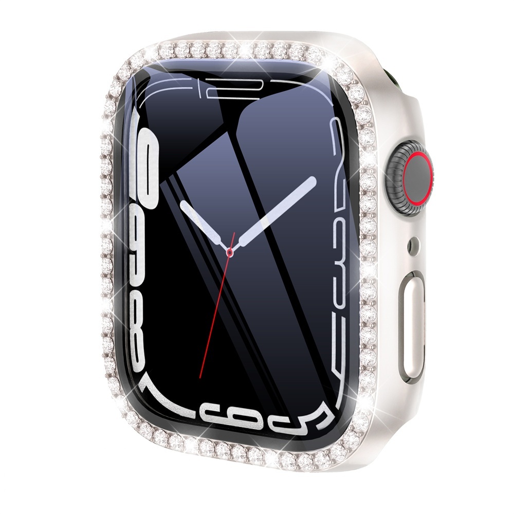 เคสนาฬิกาข้อมือ PC แบบแข็ง ป้องกันรอยขีดข่วน ประดับเพชร สําหรับ Apple Watch S9 8 7 6 5 4 iWatch 49 มม. 45 มม. 44 มม. 41 มม. 40 มม. - รูปที่ 3