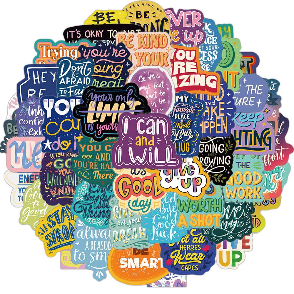 [สติกเกอร์ขนาดใหญ่] สติกเกอร์ภาษาอังกฤษ สร้างแรงบันดาลใจ สําหรับกระเป๋าเดินทาง สเก็ตบอร์ด แล็ปท็อป กระเป๋าเดินทาง โทรศัพท์ จัดแต่งทรงผม DIY 50 ชิ้น