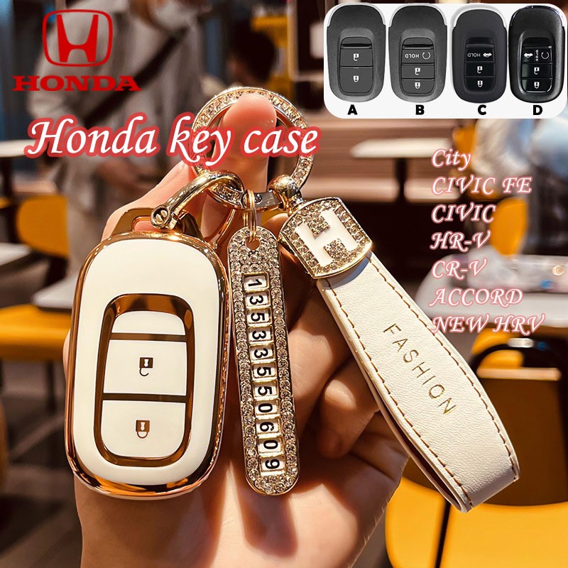 เคสกุญแจรีโมตรถยนต์ TPU 4 ปุ่ม สําหรับ Honda 2 ปุ่ม 3 ปุ่ม สําหรับ Honda City CIVIC FE CIVIC HRV CRV ACCORD NEW HRV
