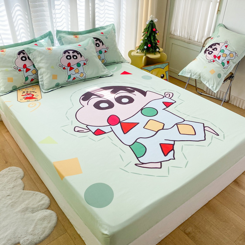ผ้าปูที่นอน 3.5ฟุต ลายการ์ตูนชินจัง อัลท์แมน ปิกาจู Crayon Shin-chan Altman Pikachu 5ฟุต น่ารัก ผ้าปูที่นอน6ฟุต สูง 10 นิ้ว รัดมุม