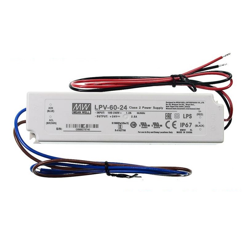 MEAN WELL LPV-60 series LPV-60-5 LPV-60-15 LPV-60-24 LPV-60-36 LPV-60-48 60W เอาต์พุตเดี่ยว Switchin