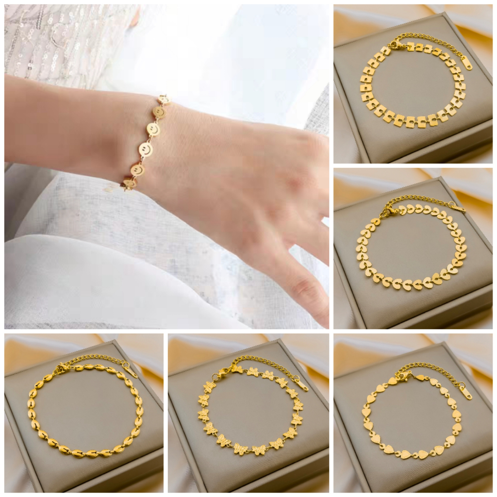 ขายดี สร้อยข้อมือเหล็กไทเทเนียม เรียบง่าย และหลากหลาย อินเทรนด์ ไร้กาลเวลา เครื่องประดับคู่รัก หรูหรา สําหรับผู้ชาย และผู้หญิง