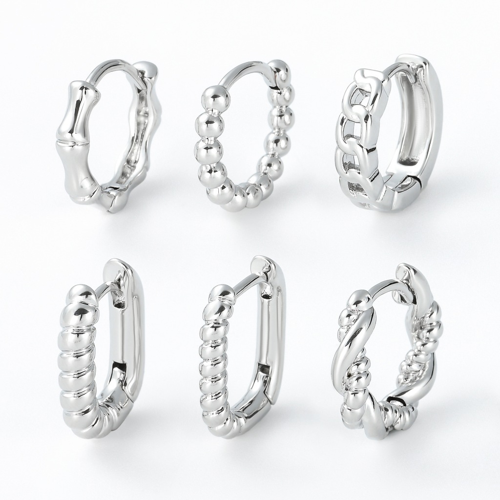 ต่างหูห่วง สเตนเลส 316L แบบเกลียว เครื่องประดับแฟชั่น 1 ชิ้น