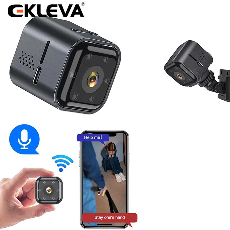 Ekleva HD WiFi ขนาดเล็ก มองเห็นกลางคืน ตรวจจับวิดีโอ อินเตอร์คอม กล้องรักษาความปลอดภัยในบ้าน กล้องเฝ้าระวังขนาดเล็ก กล้องระยะไกล มอนิเตอร์