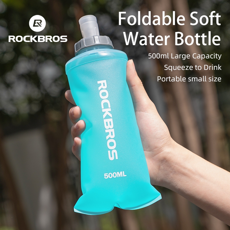 【TH Delivery】Rockbros กระเป๋าใส่ขวดน้ํา แบบนิ่ม น้ําหนักเบา พับได้ กันฝุ่น สําหรับเล่นกีฬา เดินป่า กลางแจ้ง