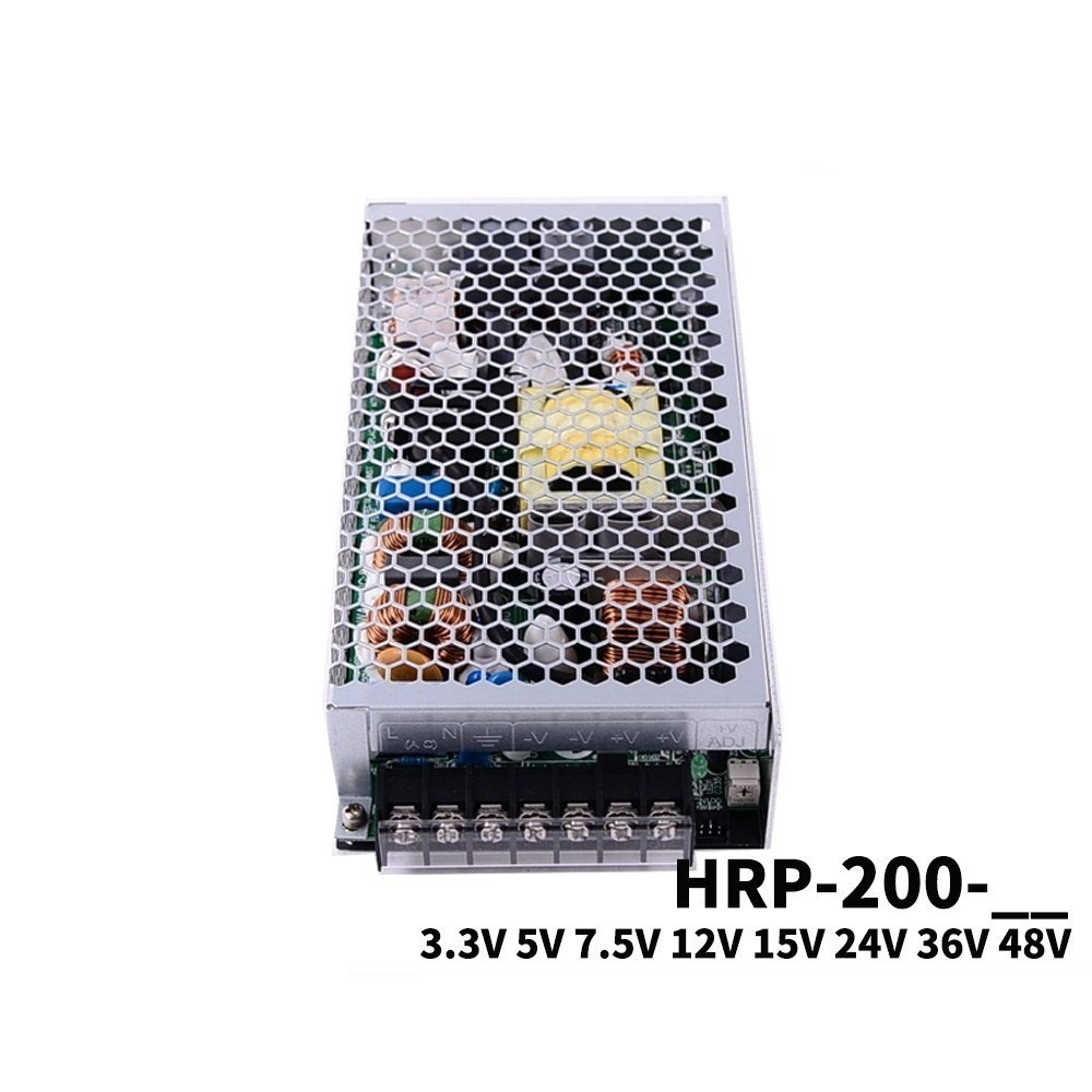 Mean Well HRP-200 series DC 3.3V 12V 24V 36V 48V mianwell 200W เอาต์พุตเดี่ยวพร้อมฟังก์ชั่น PFC Swit