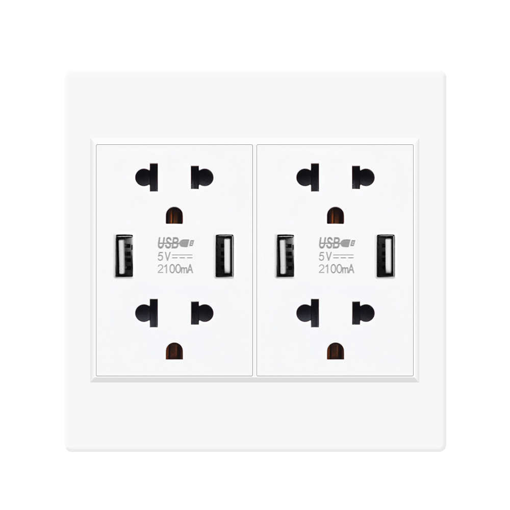 VISWE เต้ารับ usb เต้าปลั๊กไฟ ปลั๊กไฟ 3 ขา ,120*120mm แผงพลาสติก