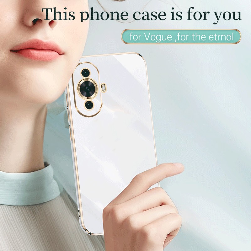 HUAWEI nova 12s /12i /11i /11 Pro /Y61 nova 10 SE /10 Pro nova Y70 /9 SE /8i /Y7a nova 7 SE /7i /5T เคสชุบ ขอบตรง ซิลิโคนนิ่ม ของแท้ พร้อมที่วางโทรศัพท์ ป้องกันกล้อง ฝาหลัง