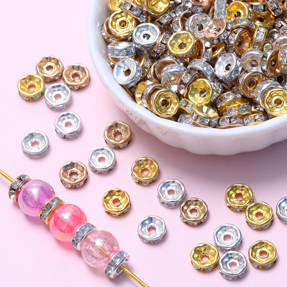 ลูกปัดคริสตัล พลอยเทียม 6 8 มม. สําหรับทําเครื่องประดับ DIY 100 ชิ้น