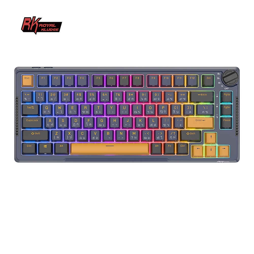 Rk RK Royal Kludge H81 Star night ปะเก็นไร้สายบลูทูธ 2.4G 81 คีย์ มีสาย Rgb 3 โหมด