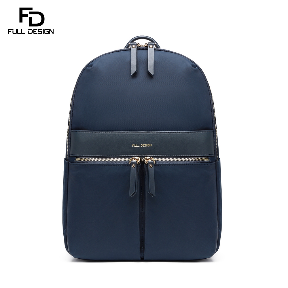 Full DESIGN กระเป๋าเป้สะพายหลัง ใส่แล็ปท็อป กันน้ํา ขนาด 14/15.6 นิ้ว สีฟ้า สีดํา