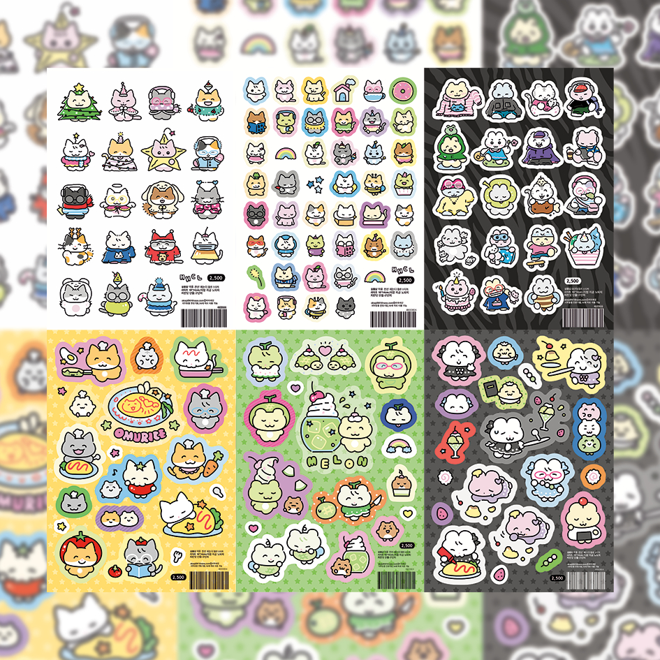 สติกเกอร์ ลายการ์ตูนแมวน่ารัก กันน้ํา สําหรับตกแต่งสมุดโน้ต 53 ชิ้น