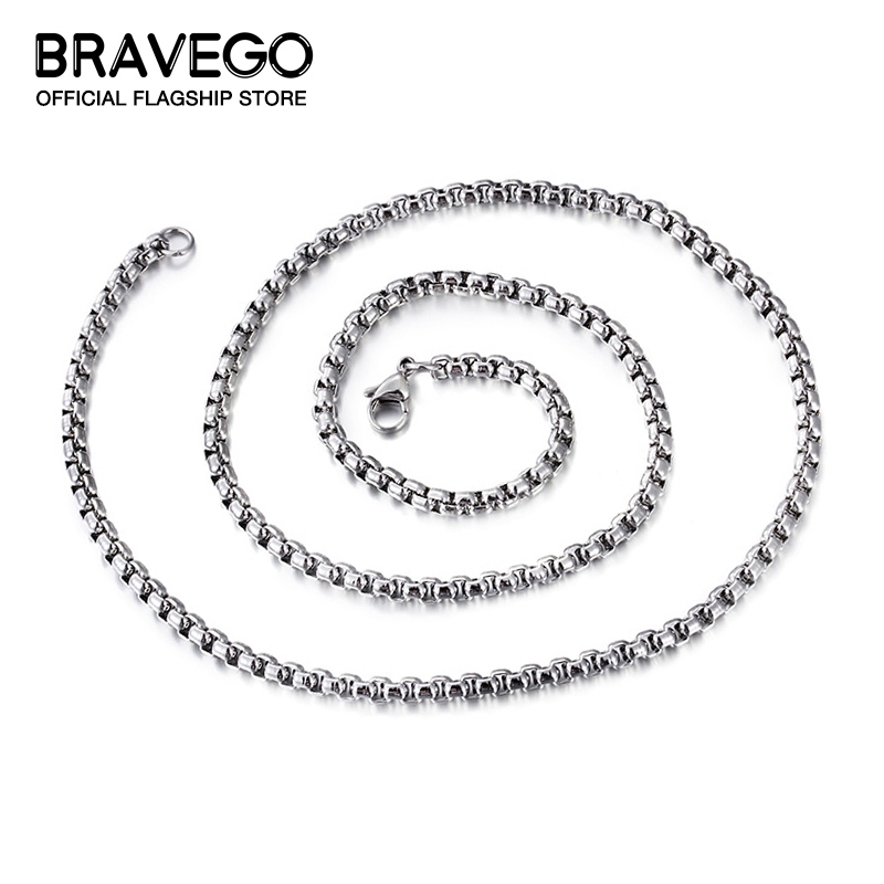Bravego สร้อยคอโซ่ สเตนเลส ไทเทเนียม ยาว เครื่องประดับแฟชั่น สําหรับผู้ชาย ผู้หญิง