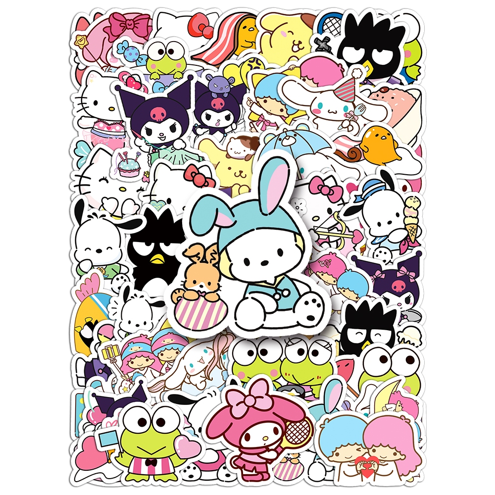 SANRIO การ์ตูน 10/50 ชิ้น / ชุด ตุ๊กตาซานริโอ้น่ารัก แบบตลก สติกเกอร์แฟชั่น กันน้ํา สําหรับตกแต่ง DIY