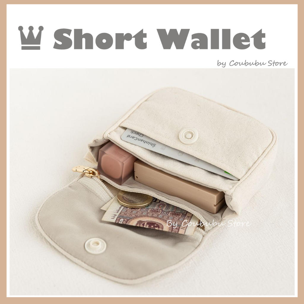 ✿คูบูบู✿ กระเป๋าสตางค์ ใบสั้น แต่งซิป ขนาดเล็ก แบบเรียบง่าย สไตล์เกาหลี และญี่ปุ่น สําหรับผู้หญิง