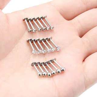 1 PC 1.5/2/2.5/3 มม.คริสตัลสแตนเลส Plug-in สไตล์ Labret Lip Piercing Ball กระดูกอ่อนสตั๊ดต่างหู Conch เจาะ