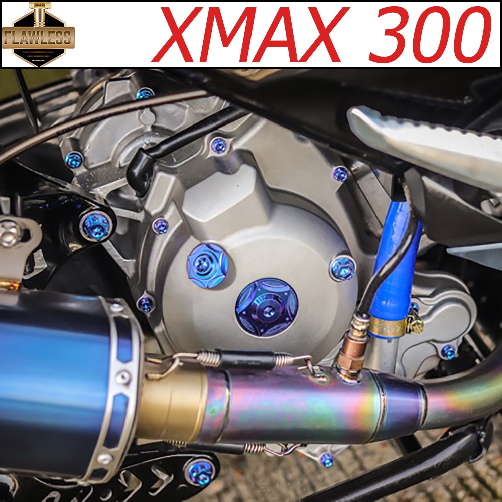 FLAWLESSTI Yamaha Xmax 300 2017-2023 น็อตแคร้งเครื่อง น็อตกรองอากาศ น็อตเกลียวปล่อยกรองอากาศ ไทเทเนียม น็อต น็อตแคร้ง น็อตฝาปั้มบน น๊อตจานดิสเลส กันร้อนเวฟ น็อต สลักเบรค แกนสวิงอาร์ม น็อตอุดกระจก น็อตโช๊คหลัง