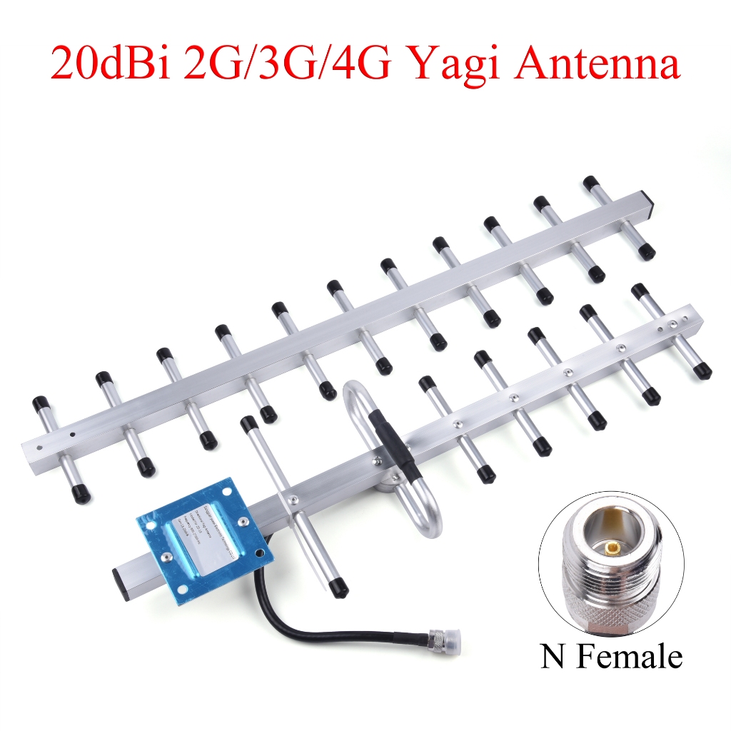 เสาอากาศขยายสัญญาณ 20dBi 2G 3G 4G Yagi 824-2700MHz N ตัวเมีย สําหรับ GSM UMTS LTE